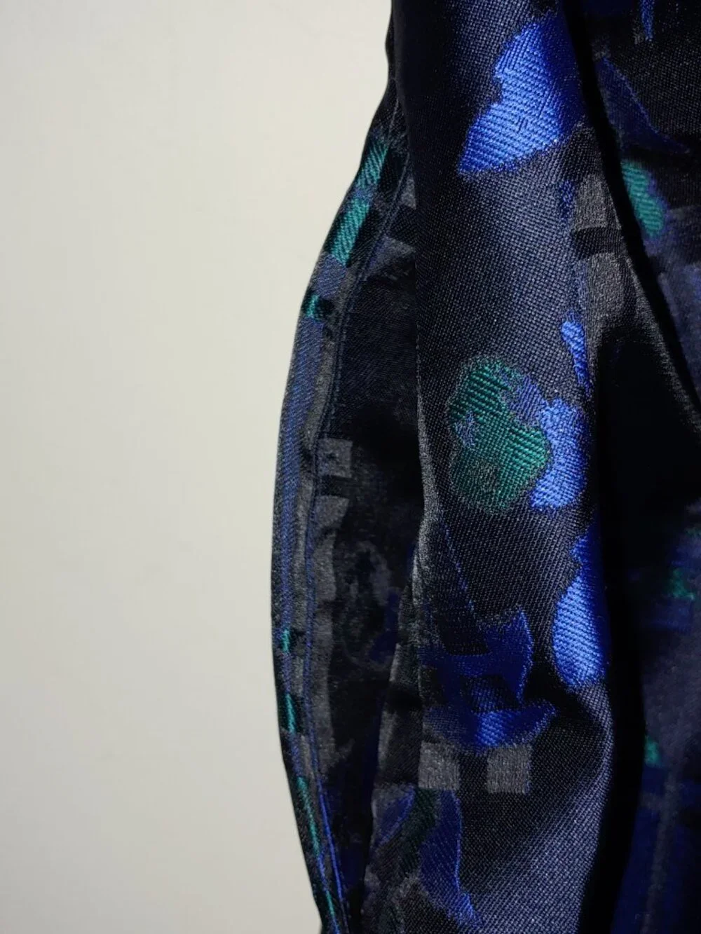 J.Crew Jacquard Gathered A-Line Full Skirt Midi Size 6 Black Blue Green